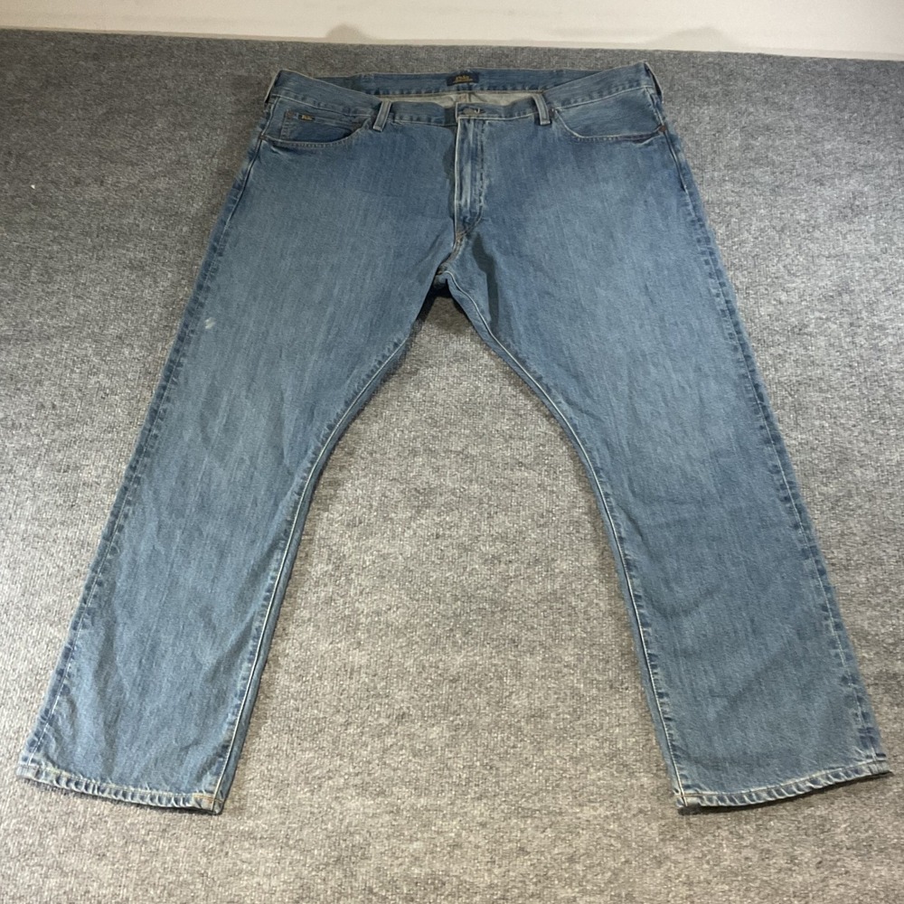 Polo Ralph Lauren Varick Slim Straight Blue Denim Jeans Mens 42x30 Medium Wash